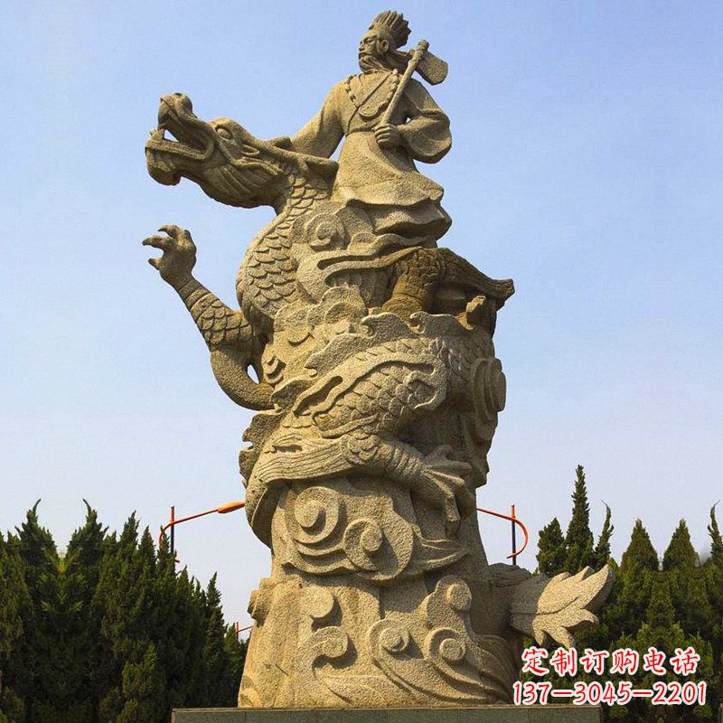 泰州颛顼砂岩石雕像传承古代历史人物雕塑之美