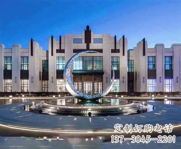 泰州高档不锈钢月亮摆件