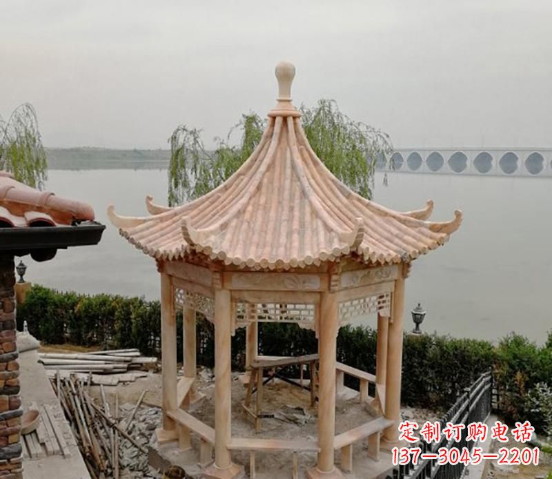 泰州精致古典八角凉亭石雕