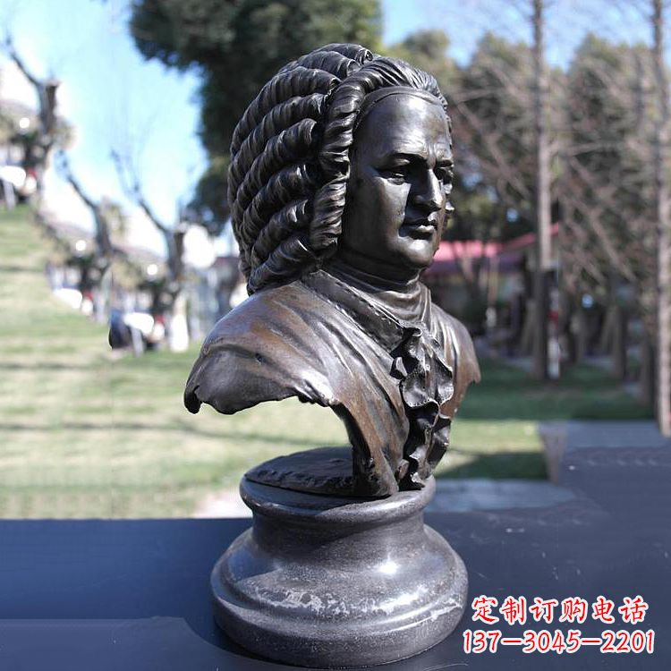 泰州巴赫头像铜雕德古巴洛克时期作曲家胸像雕刻