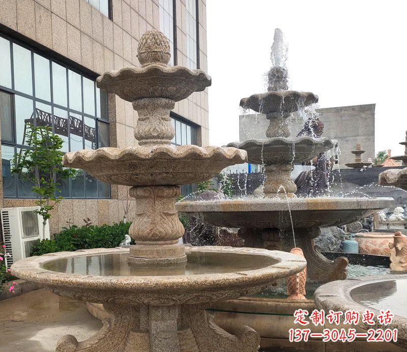 泰州“白麻石质天然喷泉雕塑”