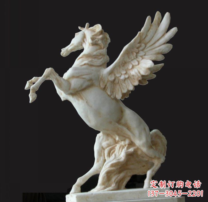 泰州白色飞马艺术石雕
