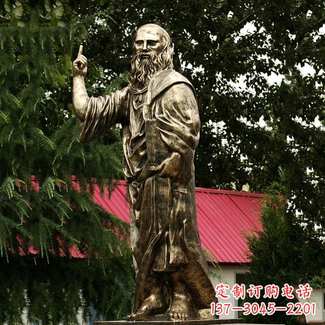 泰州柏拉图玻璃钢仿铜雕像-古希腊哲学家雕塑
