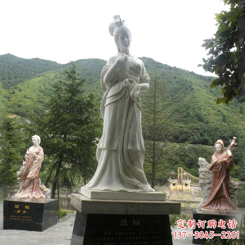 泰州褒姒雕塑-大理石石雕美女中国古代美女塑像