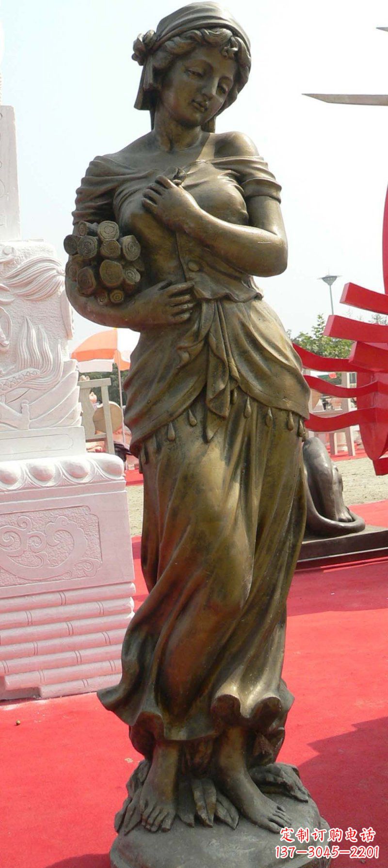 泰州少女梦想铜雕