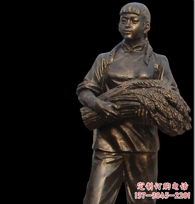 泰州“农耕抒情”女子铜雕