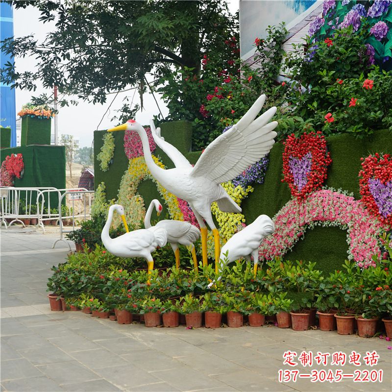 泰州仙鹤玻璃钢雕塑