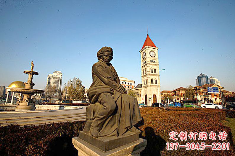 泰州贝多芬头像雕塑赞美音乐大师的艺术之作