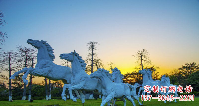 泰州奔跑的马群城市公园景观铜雕