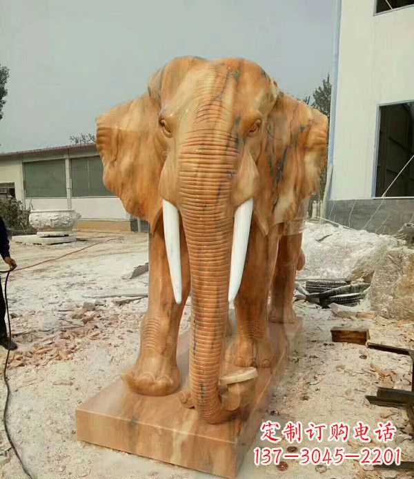 泰州大象石雕,招财进宝