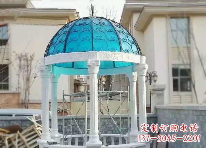泰州新款汉白玉欧式石雕凉亭给你宁静舒适的休闲空间