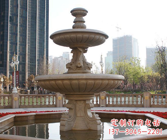 泰州别墅景观大型喷泉石雕