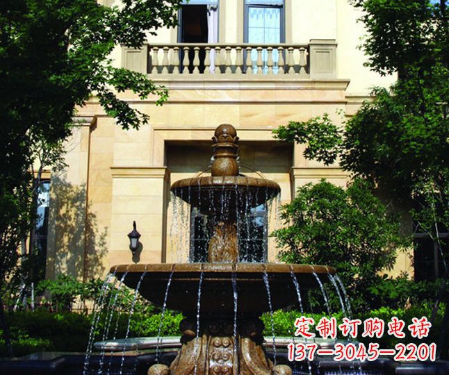 泰州别墅景观多层喷泉石雕 (2)