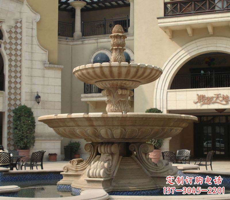 泰州别墅景观石雕大型喷泉雕塑 (2)