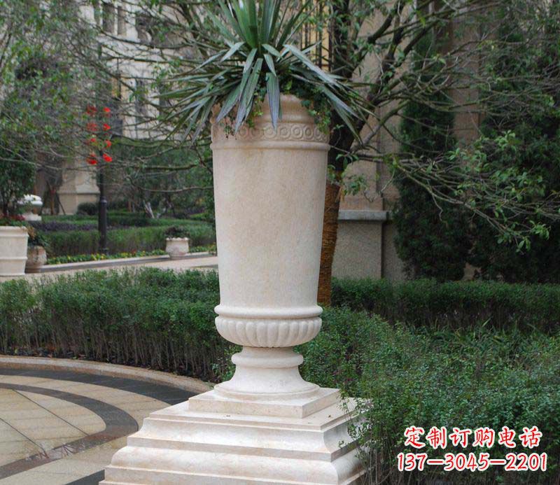 泰州别墅景观石雕花盆