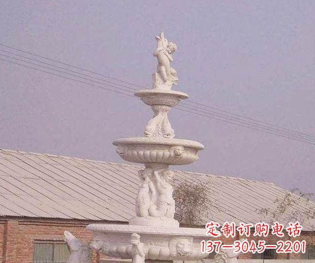 泰州别墅景观天使喷泉石雕 (2)