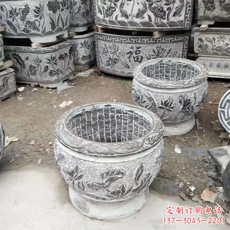 泰州别墅水缸石雕塑