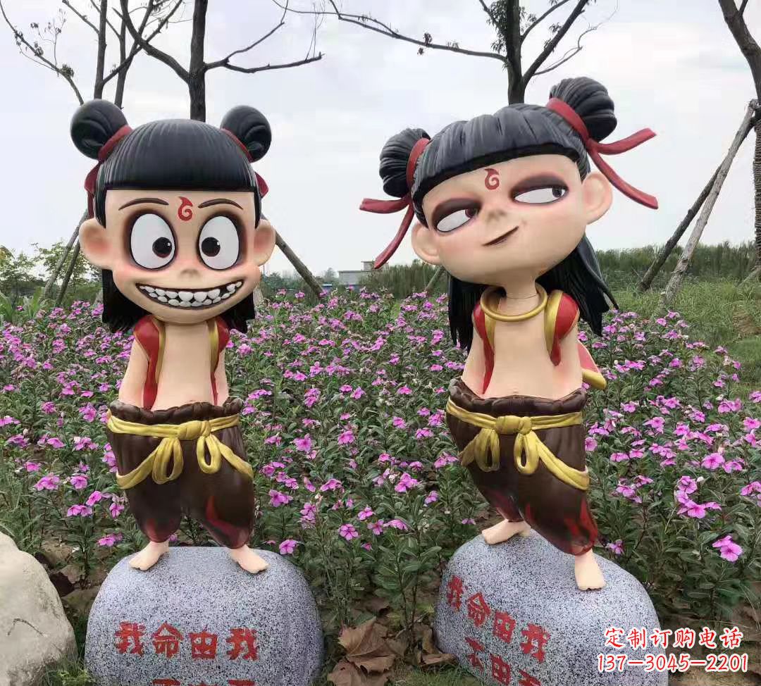 泰州玻璃钢彩绘哪吒