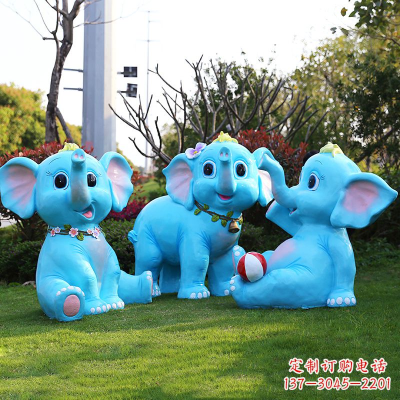泰州玻璃钢大象雕塑精美的艺术品