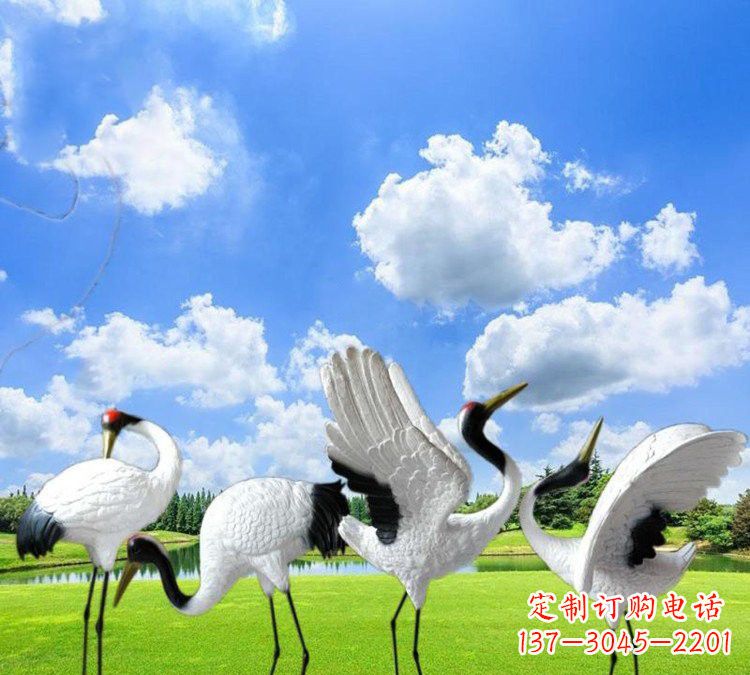 泰州玻璃钢丹顶鹤雕塑——一件艺术精品