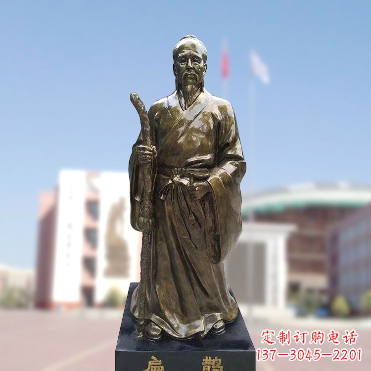 泰州玻璃钢仿铜扁鹊雕塑