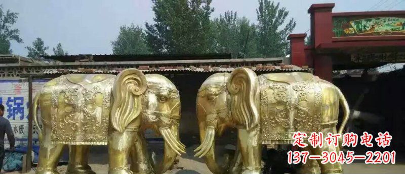 泰州玻璃钢大象雕塑仿铜雕塑的精美之作