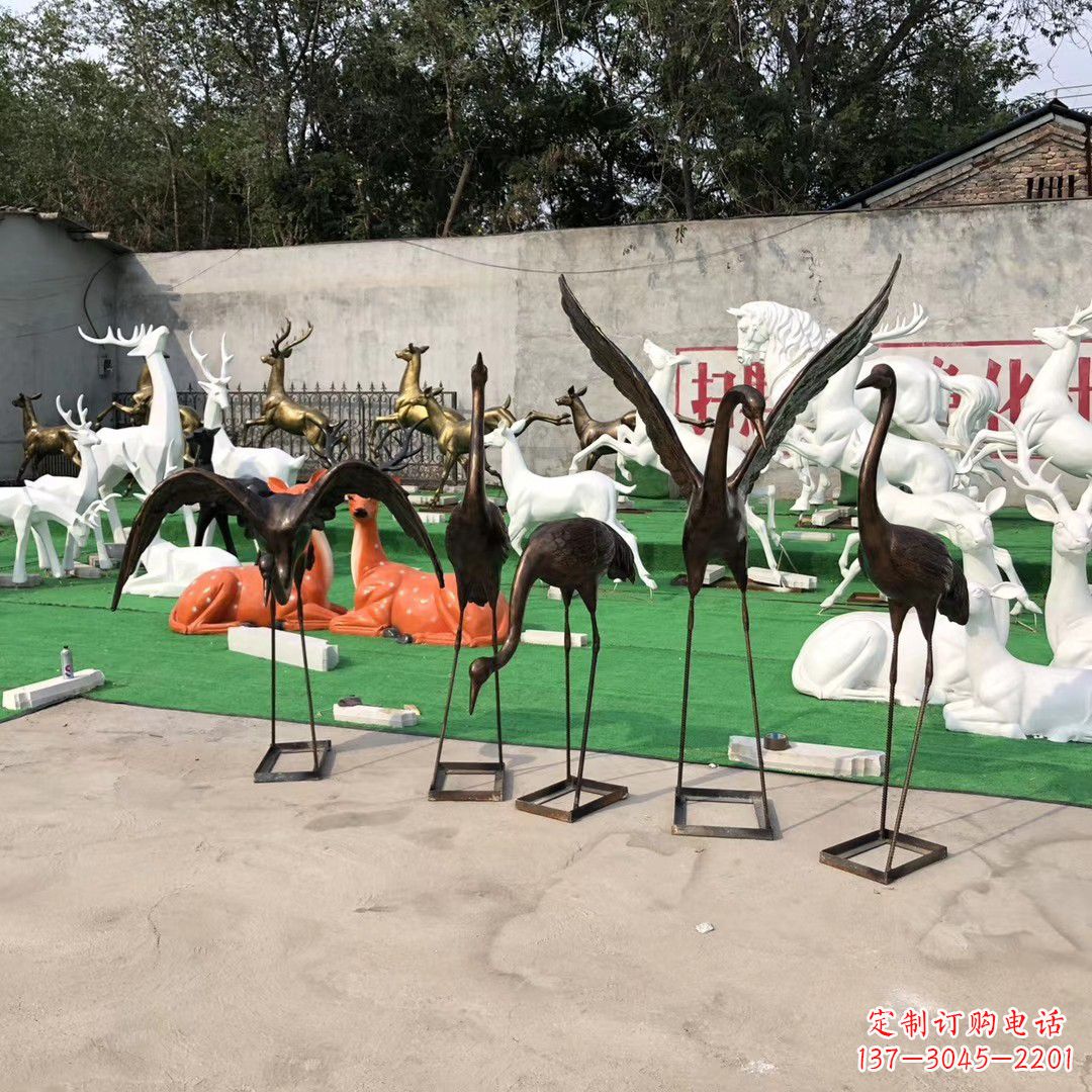 泰州仙鹤玻璃钢雕塑精致美丽的艺术品