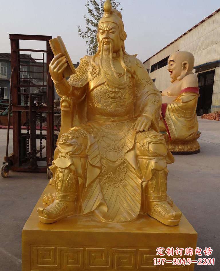 泰州玻璃钢仿铜关公雕塑——传承春秋精神