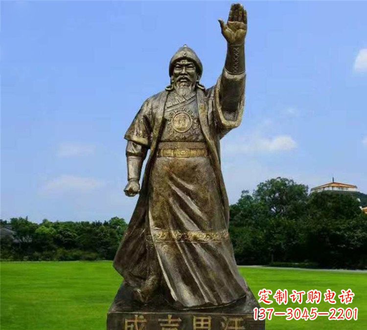 泰州玻璃钢成吉思汗雕塑