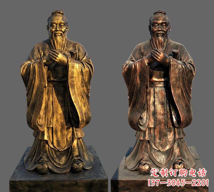泰州玻璃钢仿铜孔子雕塑——校园名人的荣耀