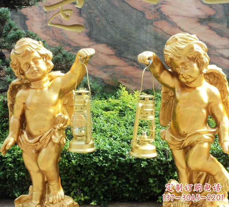 泰州玻璃钢仿铜小天使路灯