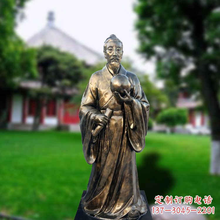 泰州玻璃钢仿铜张衡塑像-中国东汉时期著名天文学家
