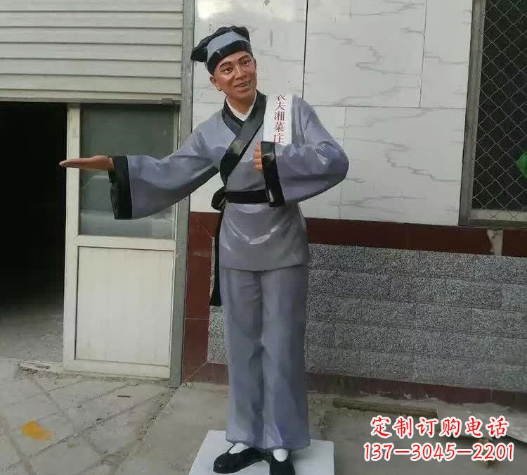 泰州精致玻璃钢店小二雕塑