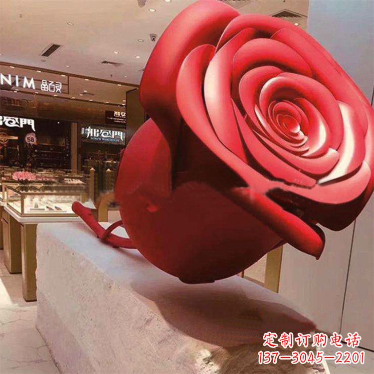泰州玻璃钢玫瑰花雕塑