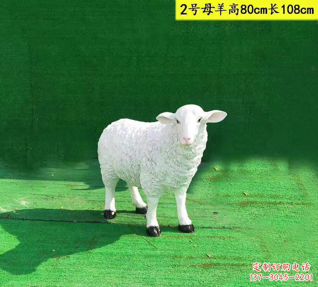 泰州仿真玻璃钢山羊雕塑——精美公园园林景观摆件