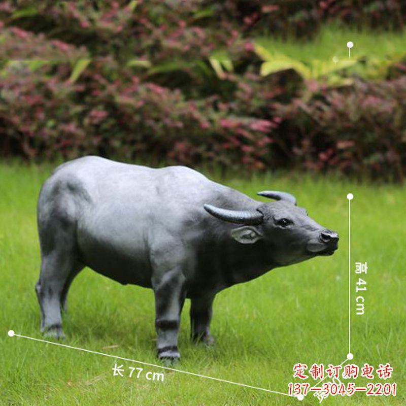泰州玻璃钢仿真水牛雕塑——点缀公园草坪