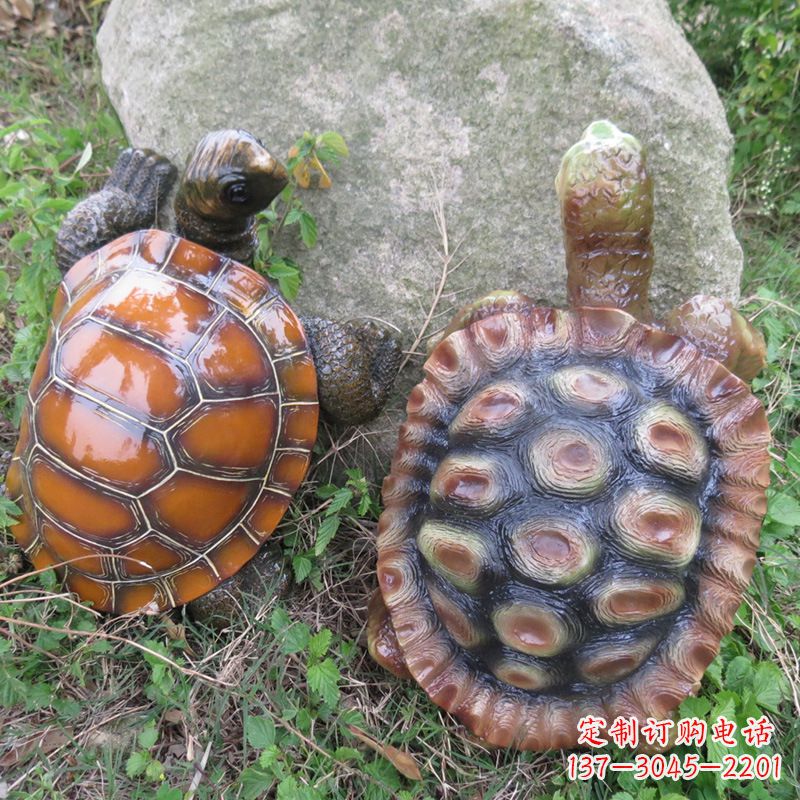 泰州玻璃钢海龟雕塑精致美观的园林装饰品