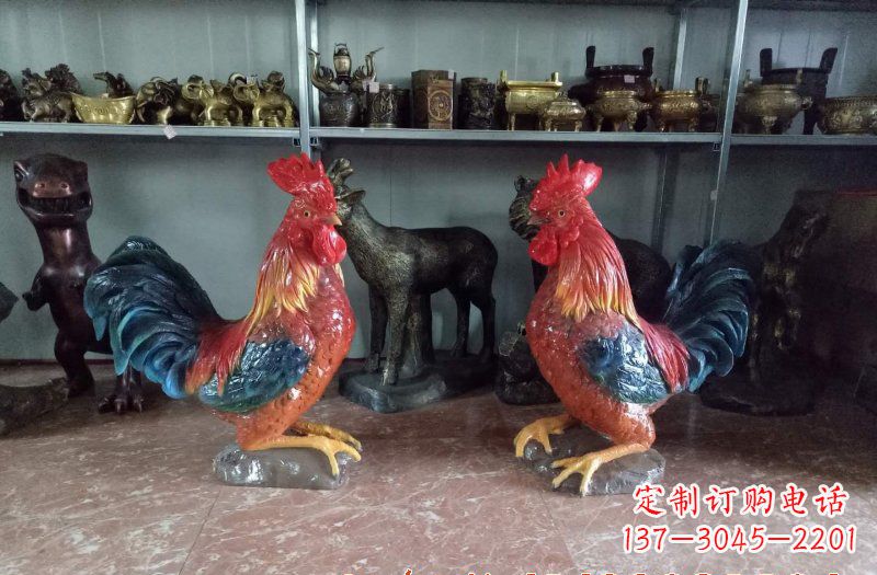 泰州玻璃钢公鸡雕塑——给环境带来美丽的色彩