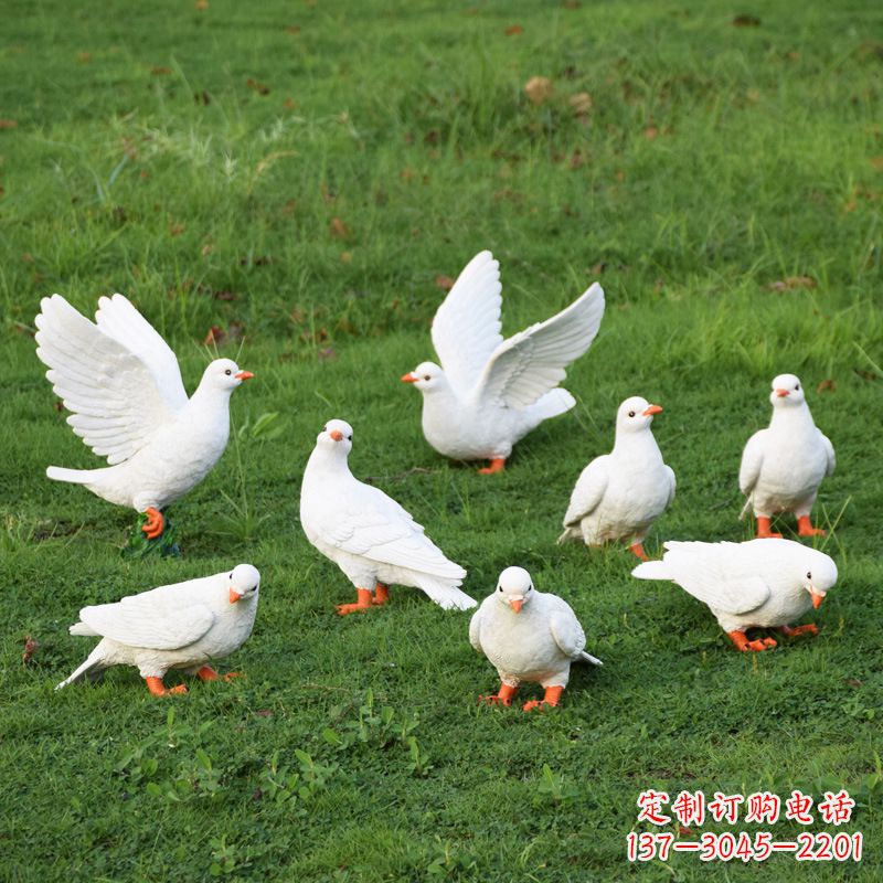 泰州玻璃钢鸽子雕塑艺术的精美表现