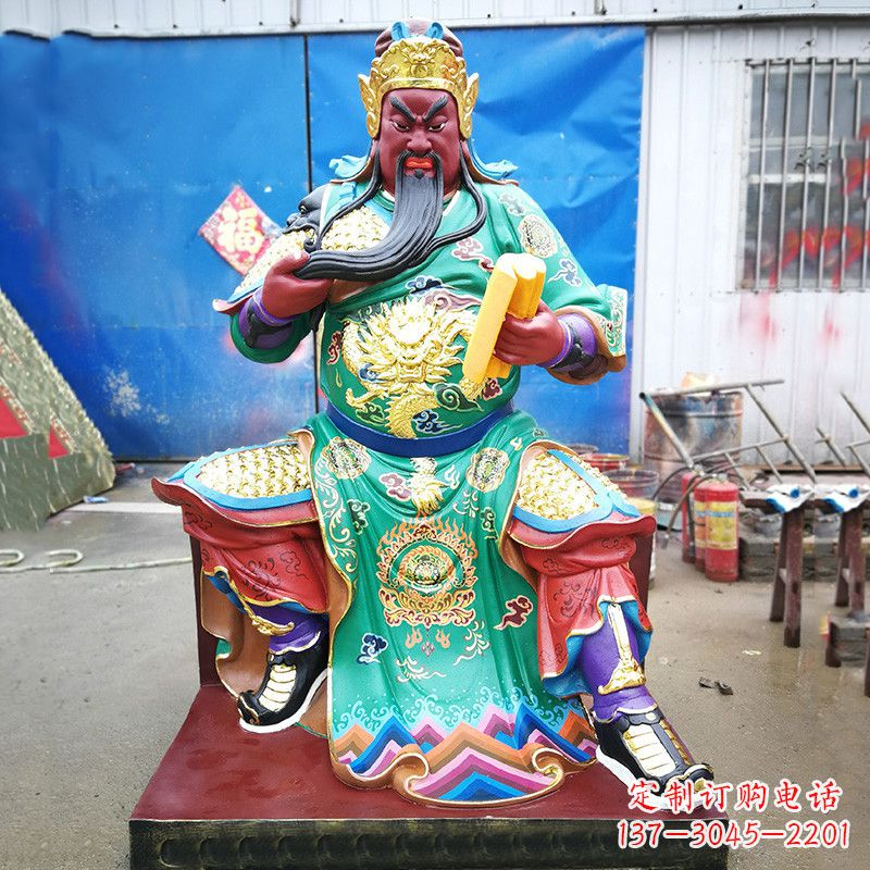 泰州关圣雕塑玻璃钢彩绘之美