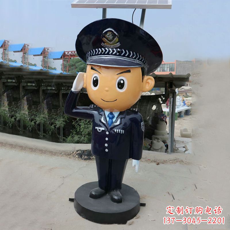 泰州警察雕塑守护社会和谐