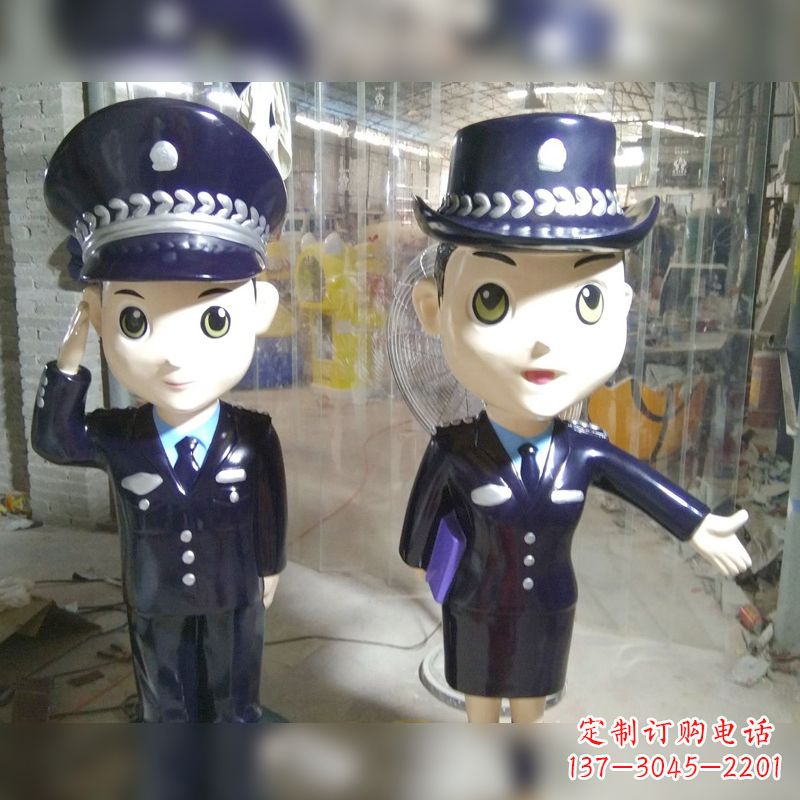 泰州玻璃钢警察雕塑表达警队宗旨