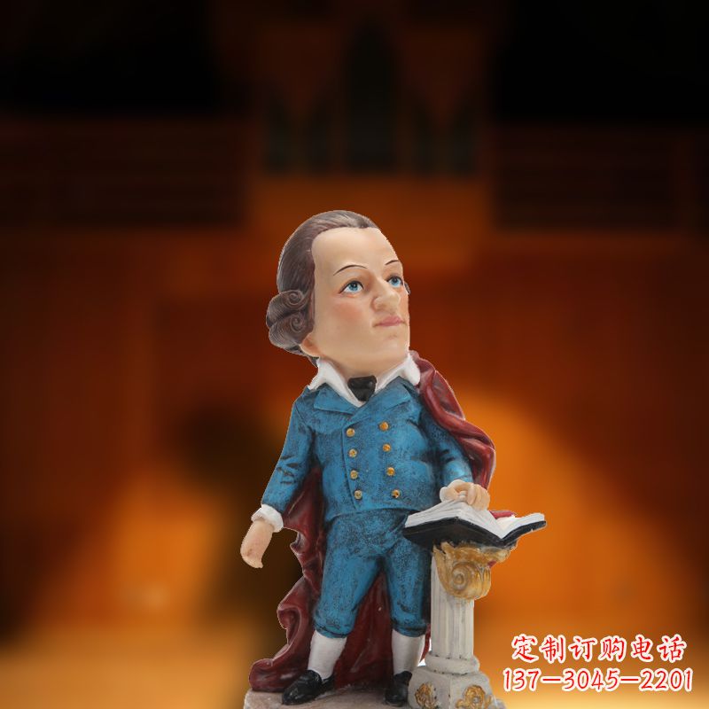 泰州玻璃钢艺术莫扎特雕塑