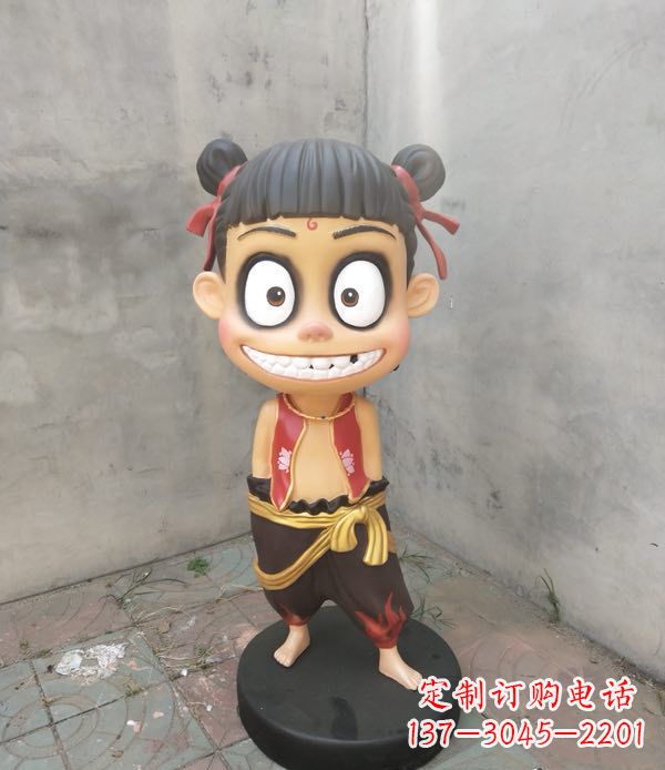 泰州玻璃钢雕刻的神话传说——哪吒