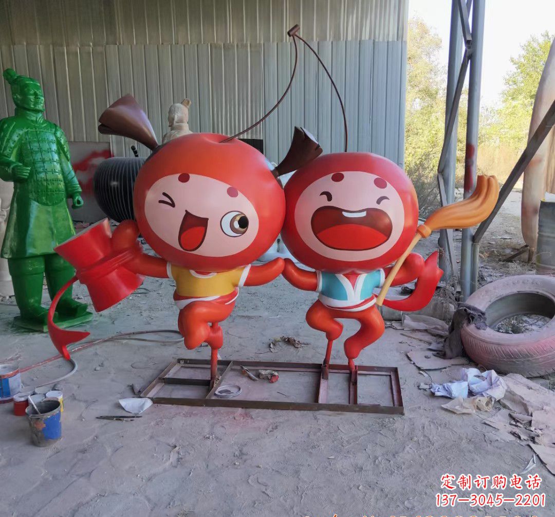 泰州精致的玻璃钢苹果雕塑