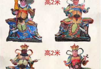 泰州玻璃钢彩绘四大天王雕塑宏伟壮观的艺术珍品