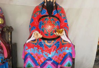泰州玻璃钢彩绘文财神神像雕塑