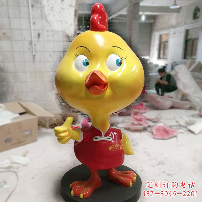 泰州玻璃钢卡通小鸡商场卖场美陈雕塑