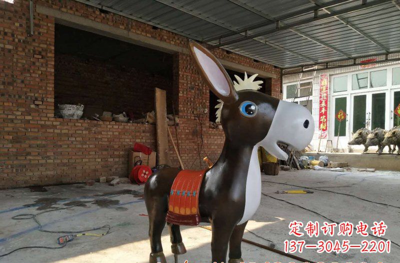 泰州玻璃钢卡通小毛驴雕塑