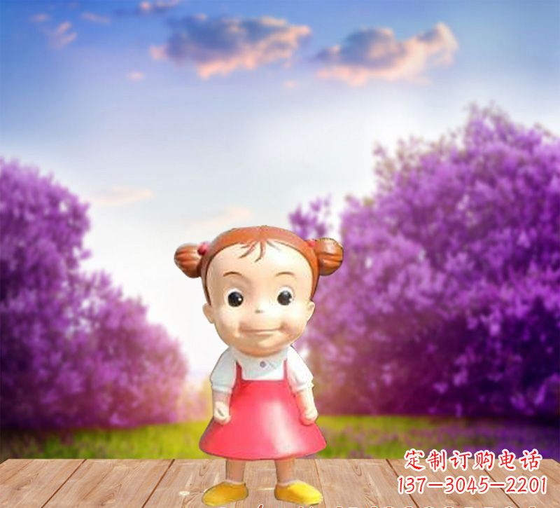泰州精美玻璃钢卡通小女孩雕塑